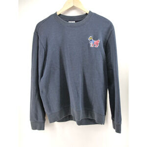 Goat USA Sweatshirt Mens Medium Blue Embroidered Flag Goat‎ Crew Casual Pullover